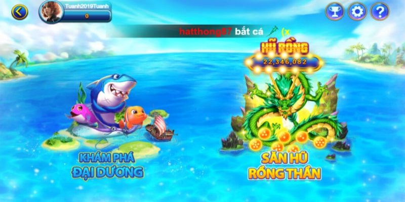 Mỗi sảnh chơi lại sở hữu hệ thống sinh vật và mức trả thưởng khác nhau